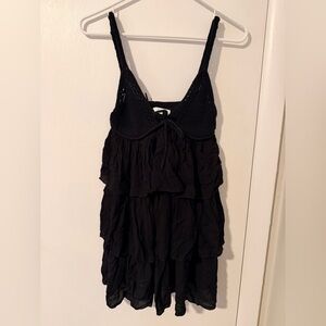 Zara Black Crochet Top Mini Dress